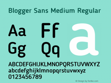 Blogger Sans Medium Regular 1.21; CC 4.0 BY-ND图片样张