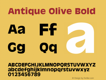 Antique Olive Bold Version 1.3 (Hewlett-Packard)图片样张