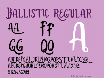 Ballistic Regular 1.000 Font Sample