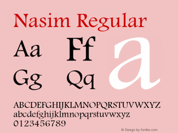 Nasim Regular 1.0 Font Sample