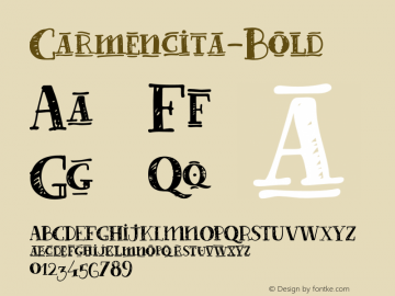 Carmencita-Bold ☞ Version 001.001;com.myfonts.easy.tipotype.carmencita.bold.wfkit2.version.4oLH Font Sample