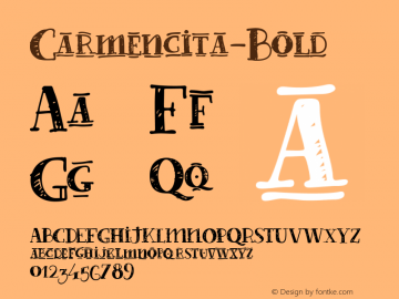 Carmencita-Bold ☞ Version 001.001;com.myfonts.easy.tipotype.carmencita.bold.wfkit2.version.4oLH Font Sample