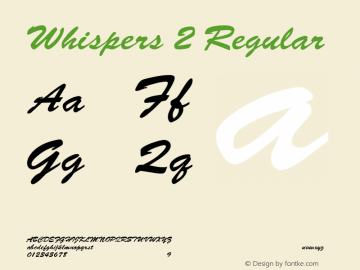 Whispers 2 Regular Converted from C:\EMSTT\BRUSHSCP.TF1 by ALLTYPE Font Sample