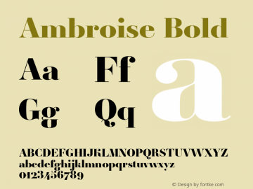 Ambroise Bold Version 001.000 Font Sample