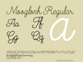 Mooglonk Regular Version 1.000 Font Sample