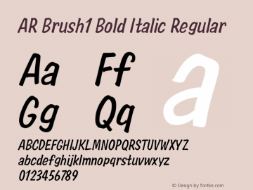 AR Brush1 Bold Italic Regular Version 2.10图片样张