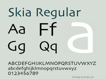 Skia Regular 3.1.2b8 Font Sample