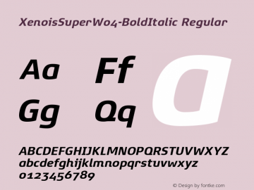 XenoisSuperW04-BoldItalic Regular Version 1.00图片样张