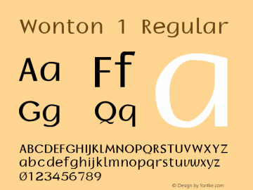 Wonton 1 Regular 1.0 Sun Apr 23 10:41:55 1995图片样张