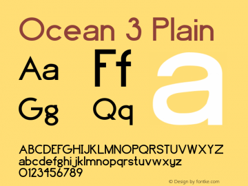 Ocean 3 Plain Altsys Fontographer 3.3  10/8/91图片样张