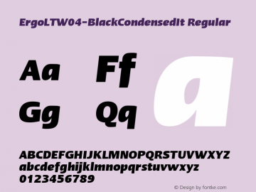 ErgoLTW04-BlackCondensedIt Regular Version 1.00 Font Sample