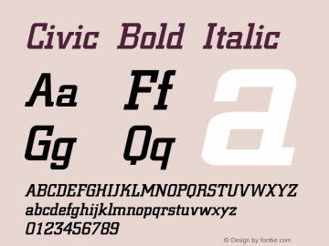 Civic Bold Italic Weatherly Systems, Inc.  6/6/95图片样张