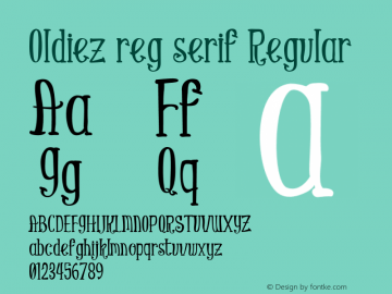 Oldiez reg serif Regular Version 1.000 2015 initial release图片样张