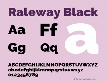 Raleway Black Version 3.000; ttfautohint (v0.96) -l 8 -r 28 -G 28 -x 14 -w 