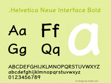 .Helvetica Neue Interface Bold 10.0d35e1 Font Sample