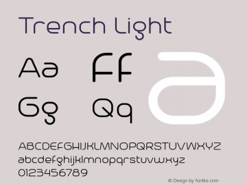 Trench Light Version 1.000 2013 initial release Font Sample