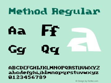 Method Regular Macromedia Fontographer 4.1.2 4/13/96 Font Sample