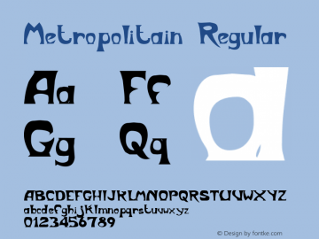 Metropolitain Regular Altsys Fontographer 4.0 1/8/94 Font Sample