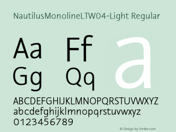 NautilusMonolineLTW04-Light Regular Version 1.00 Font Sample