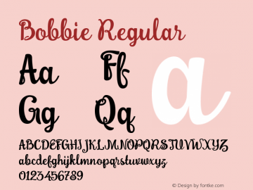 Bobbie Regular Version 1.000 Font Sample