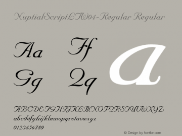 NuptialScriptLTW04-Regular Regular Version 1.00 Font Sample