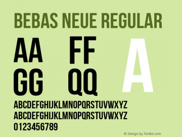 Bebas Neue Regular Version 1.300 Font Sample