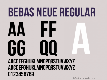 Bebas Neue Regular Version 1.300 Font Sample