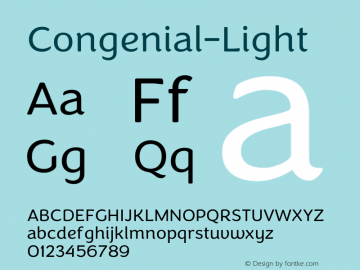 Congenial-Light字体,Congenial-Light字体|