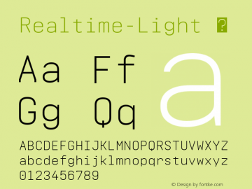 Realtime-Light ☞ Version 1.000;PS 001.000;hotconv 1.0.70;makeotf.lib2.5.58329;com.myfonts.easy.jurizaech.realtime.light.wfkit2.version.4oCb图片样张