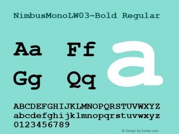 NimbusMonoLW03-Bold Regular Version 1.00图片样张