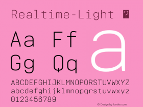 Realtime-Light ☞ Version 1.000;PS 001.000;hotconv 1.0.70;makeotf.lib2.5.58329;com.myfonts.easy.jurizaech.realtime.light.wfkit2.version.4oCb Font Sample