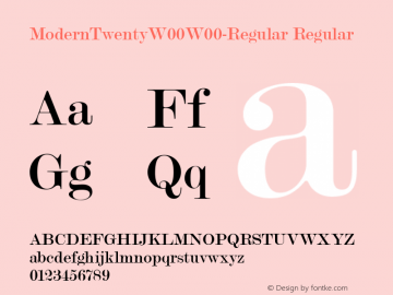 ModernTwentyW00W00-Regular Regular Version 1.10 Font Sample