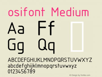 osifont Medium Version 0.1.20140523 Font Sample