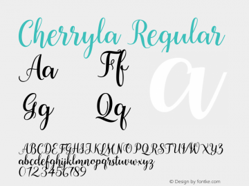 Cherryla Regular Version 1.000 Font Sample