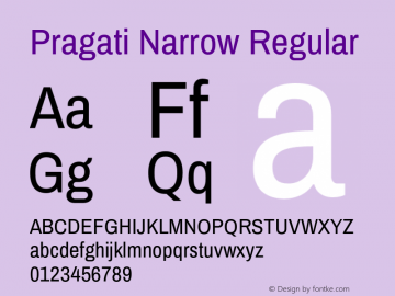 Pragati Narrow Regular Version 1.010;PS 001.010;hotconv 1.0.70;makeotf.lib2.5.58329图片样张
