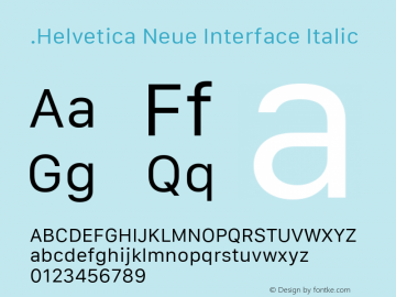 .Helvetica Neue Interface Italic 10.0d35e1图片样张