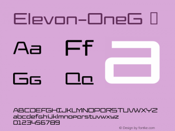 Elevon-OneG ☞ Version 1.301;com.myfonts.easy.daltonmaag.elevon.1.wfkit2.version.4cz3 Font Sample