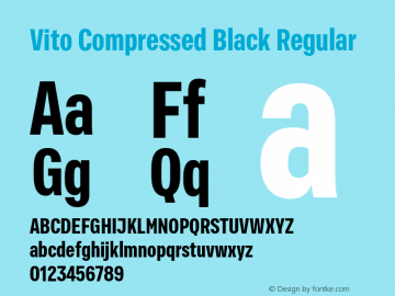 Vito Compressed Black Regular Version 1.002 Font Sample