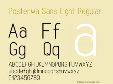 Posterwa Sans Light Regular Version 1.000;PS 001.000;hotconv 1.0.70;makeotf.lib2.5.58329图片样张