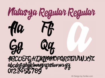 Natasya Regular Regular Unknown Font Sample