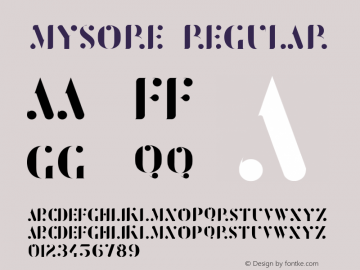 Mysore Regular Version 1.000 Font Sample