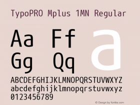 TypoPRO Mplus 1MN Regular Version 1.059 Font Sample