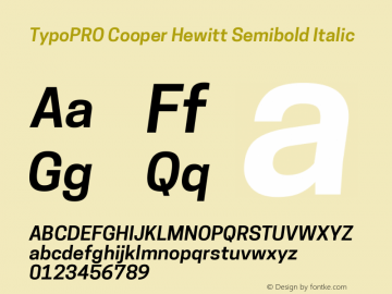 TypoPRO Cooper Hewitt Semibold Italic 1.000图片样张