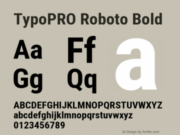 TypoPRO Roboto Bold Version 2.001047; 2015 Font Sample