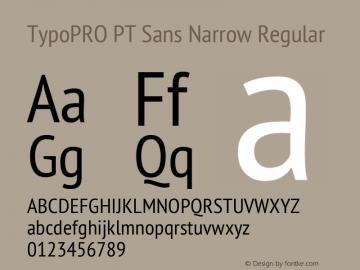 TypoPRO PT Sans Narrow Regular Version 2.005 Font Sample