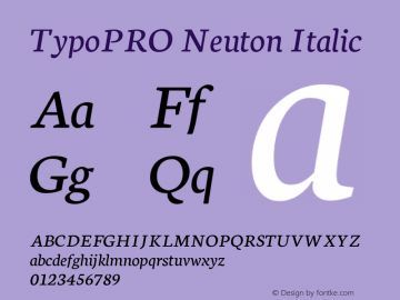 TypoPRO Neuton Italic Version 1.46图片样张