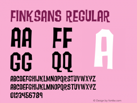 FinkSans Regular Macromedia Fontographer 4.1 9/19/98 Font Sample