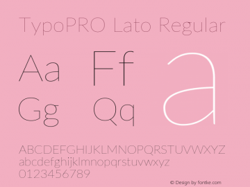 TypoPRO Lato Regular Version 2.010; 2014-09-01; http://www.latofonts.com/图片样张