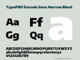 TypoPRO Encode Sans Narrow Black Version 1.000; ttfautohint (v1.00) -l 8 -r 50 -G 200 -x 14 -D latn -f none -w G图片样张