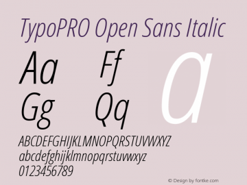 TypoPRO Open Sans Italic Version 1.10图片样张